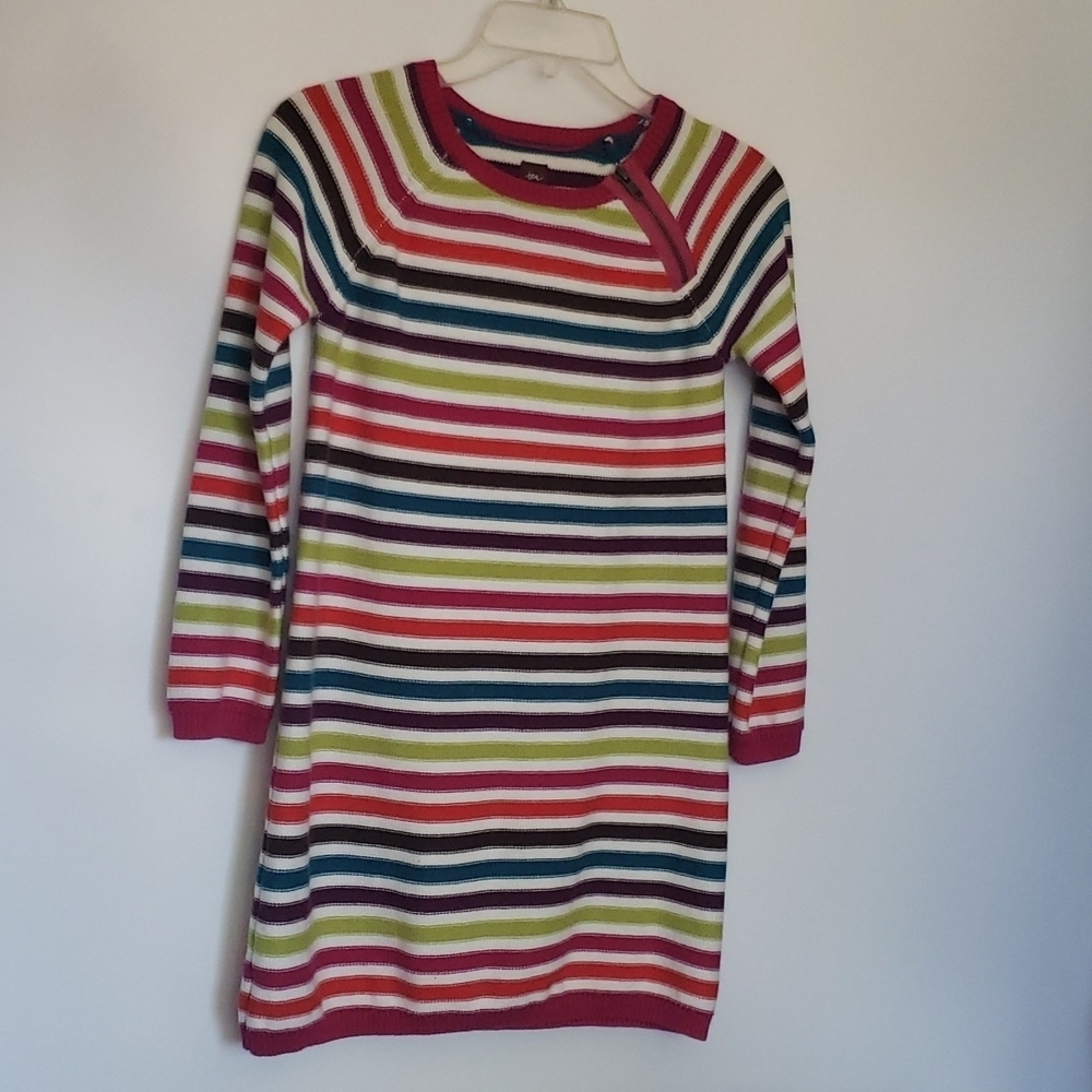 Tea Nwt Gingerbread Striped Sweater Rainbow Girls Dress Size 12